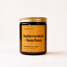 Load image into Gallery viewer, Butterscotch + Bourbon - Fall Candle - 100% Soy Wax