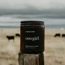 Load image into Gallery viewer, Cowgirl - Amber jar - 100% Soy Wax Candle - Non-Toxic