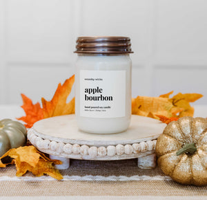 Apple Bourbon Fall Candle - 100% Soy Wax - Nontoxic