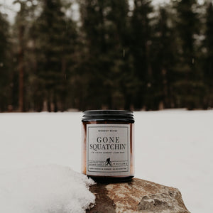 Gone Squatchin' Sasquatch Scented Candle 100% Soy Wax Nontoxic