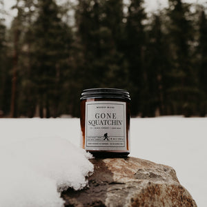 Gone Squatchin' Sasquatch Scented Candle 100% Soy Wax Nontoxic