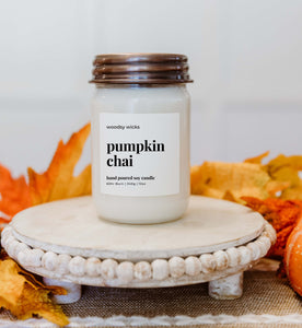 Pumpkin Chai Fall Candle - 100% Soy Wax - Nontoxic