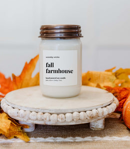 Fall Farmhouse Candle - 100% Soy Wax - Nontoxic
