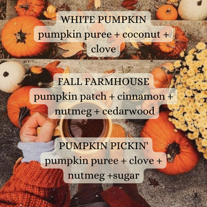 White Pumpkin Fall Candle - 100% Soy Wax - Nontoxic