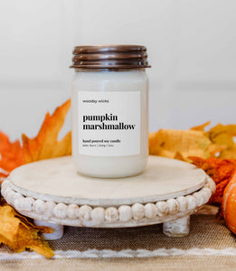Pumpkin Marshmallow Fall Candle - 100% Soy Wax - Nontoxic