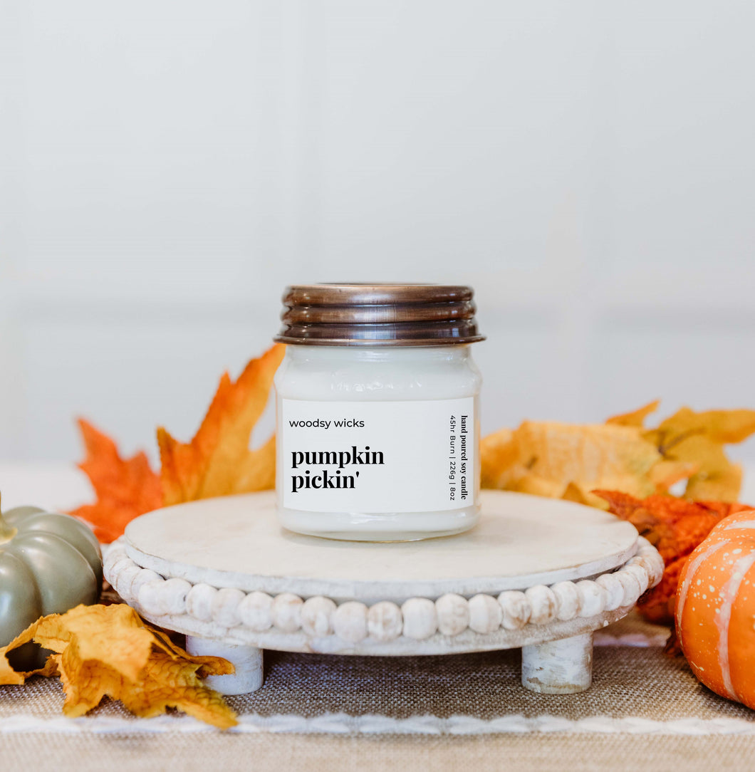 Pumpkin Pickin' Fall Candle - 100% Soy Wax - Nontoxic