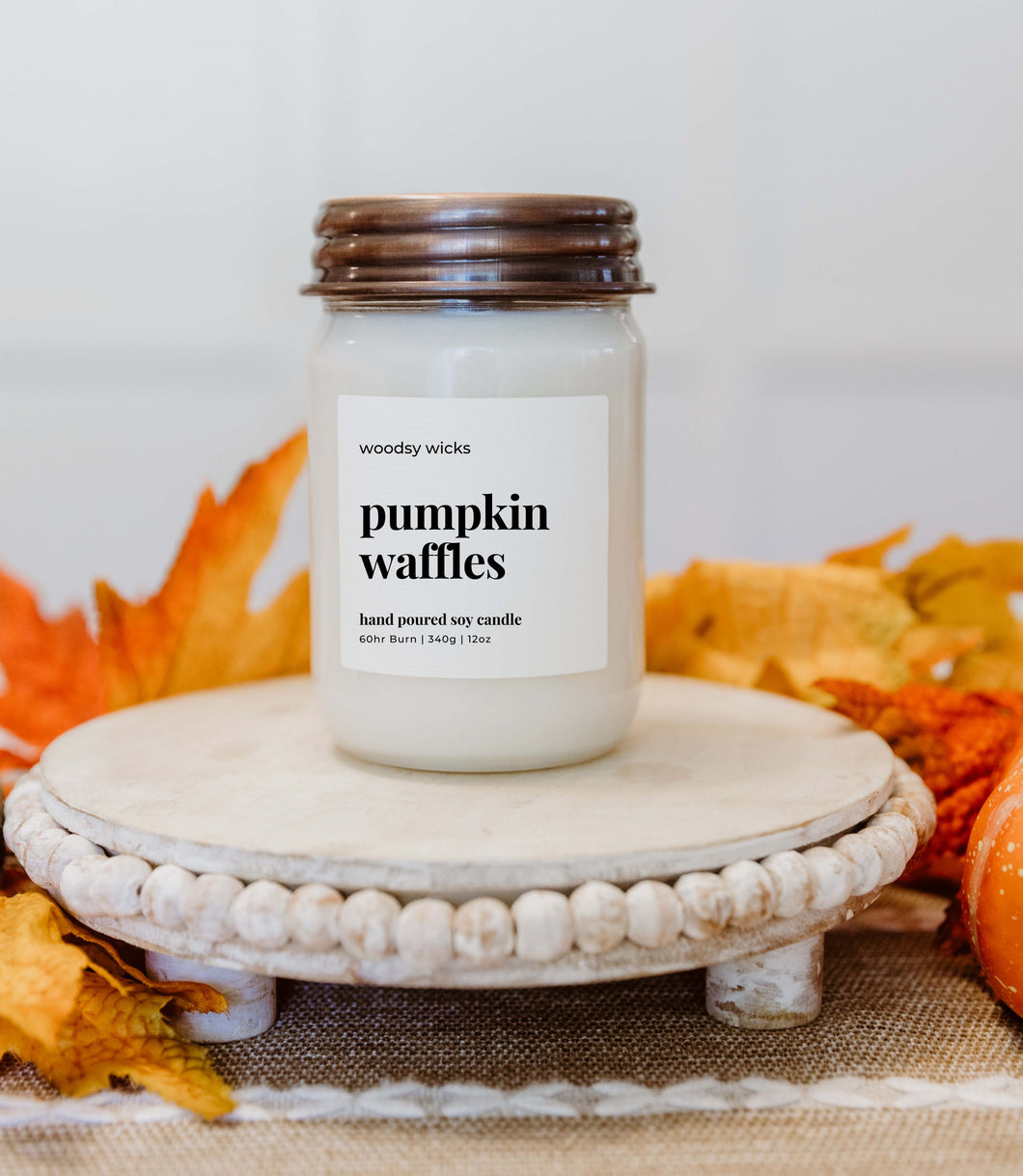 Pumpkin Waffles Fall Candle - 100% Soy Wax - Nontoxic
