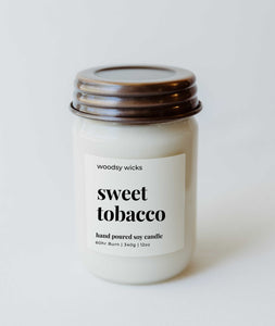 Sweet Tobacco Fall Candle - 100% Soy Wax - Nontoxic