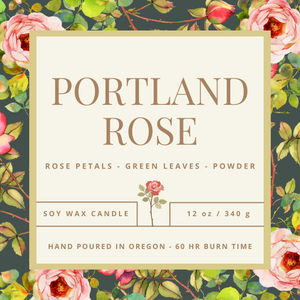 Portland Rose - 100% Soy Wax Candle - Non-Toxic - Cotton Wick - Wanderlust Collection