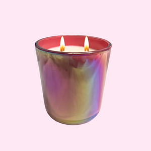 Iridescent Pink Candle - 100% Soy wax - Double Wick Candle