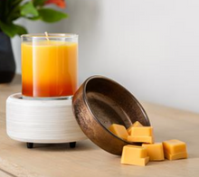 Load image into Gallery viewer, Whitewashed bronze concrete wax melter &amp; candle melter