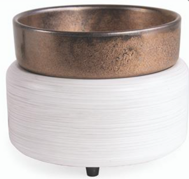 Whitewashed bronze concrete wax melter & candle melter