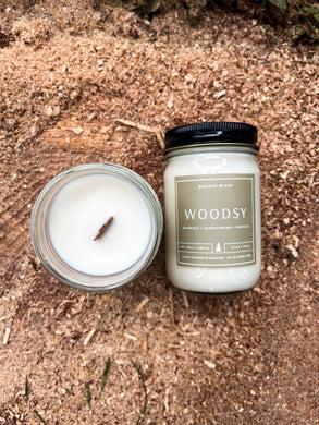 Woodsy - 100% Soy Wax Candle - Non-Toxic - Cotton Wick - Wanderlust Collection