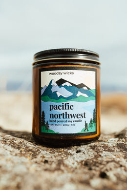 Pacific Northwest - Amber jar - 100% Soy Wax Candle - Non-Toxic - Wanderlust Collection