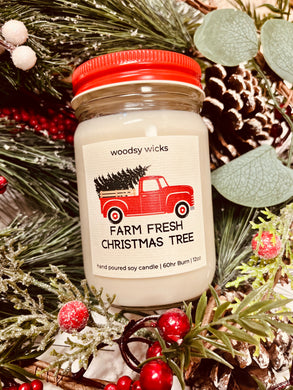 12oz Wood Wick Holiday Candles - Soy Wax Candle