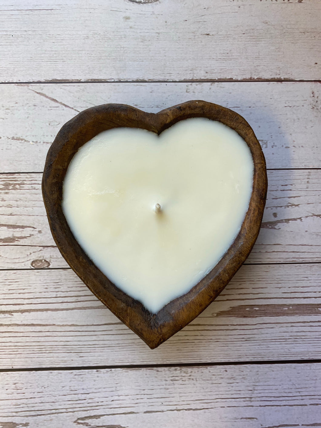 Wooden Heart Decorative Bowl 100% Soy Candle - Choose Your Scent